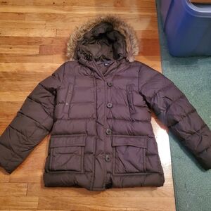 Lands End Brown Puffer Coat